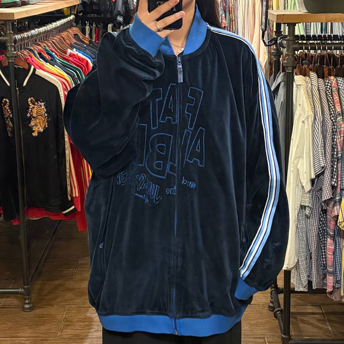 [HI] vtg 벨로아 벨벳 져지 네이비 상품이미지2