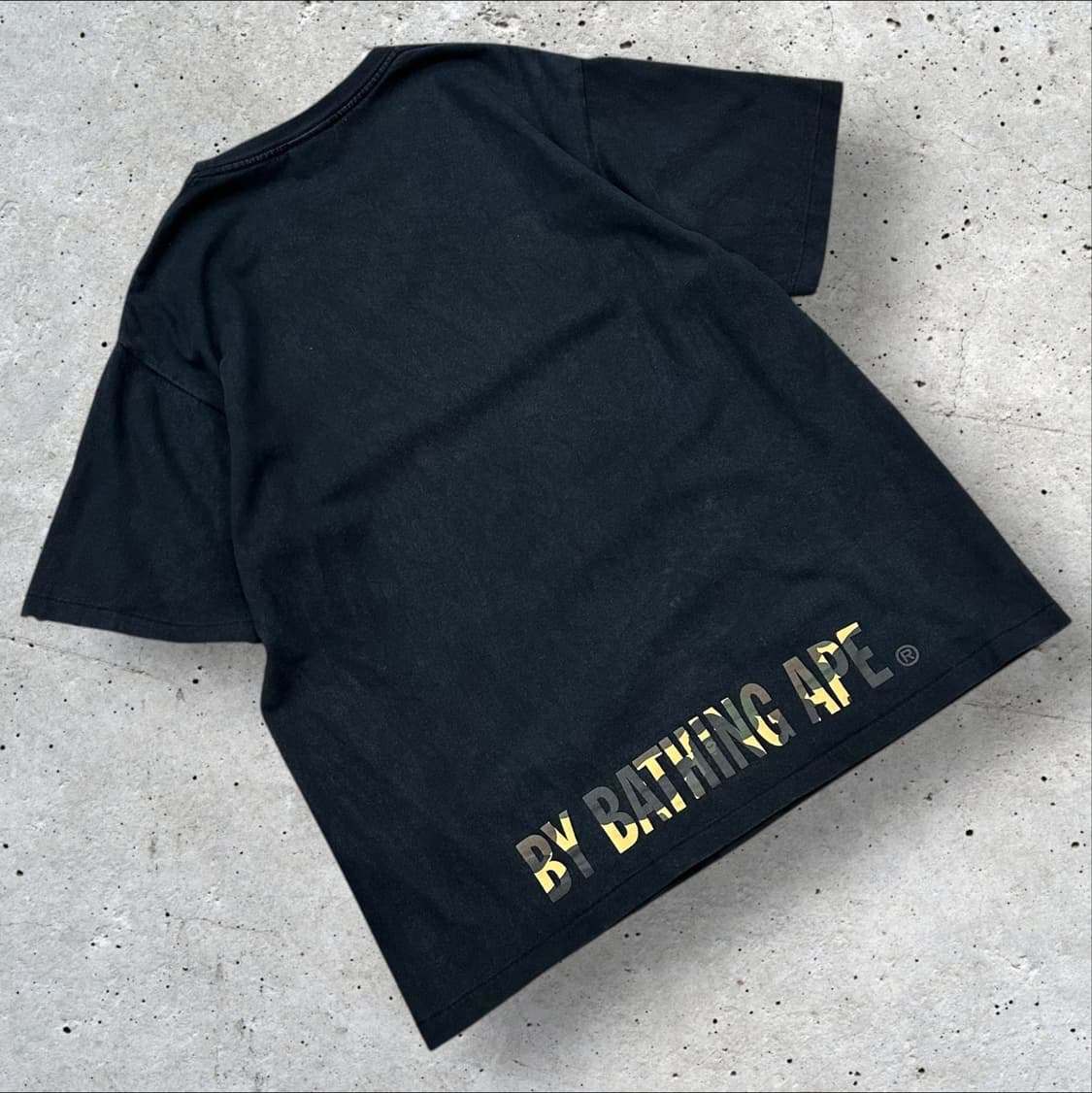 [L] 베이프 스타 페이스 카모 반팔 티셔츠 블랙 상품이미지2