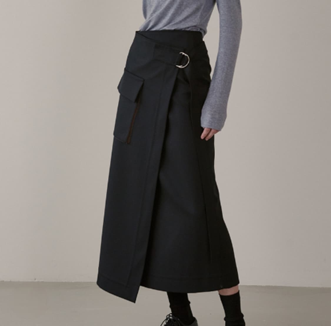 파사드패턴 개버딘 스커트 상품이미지2