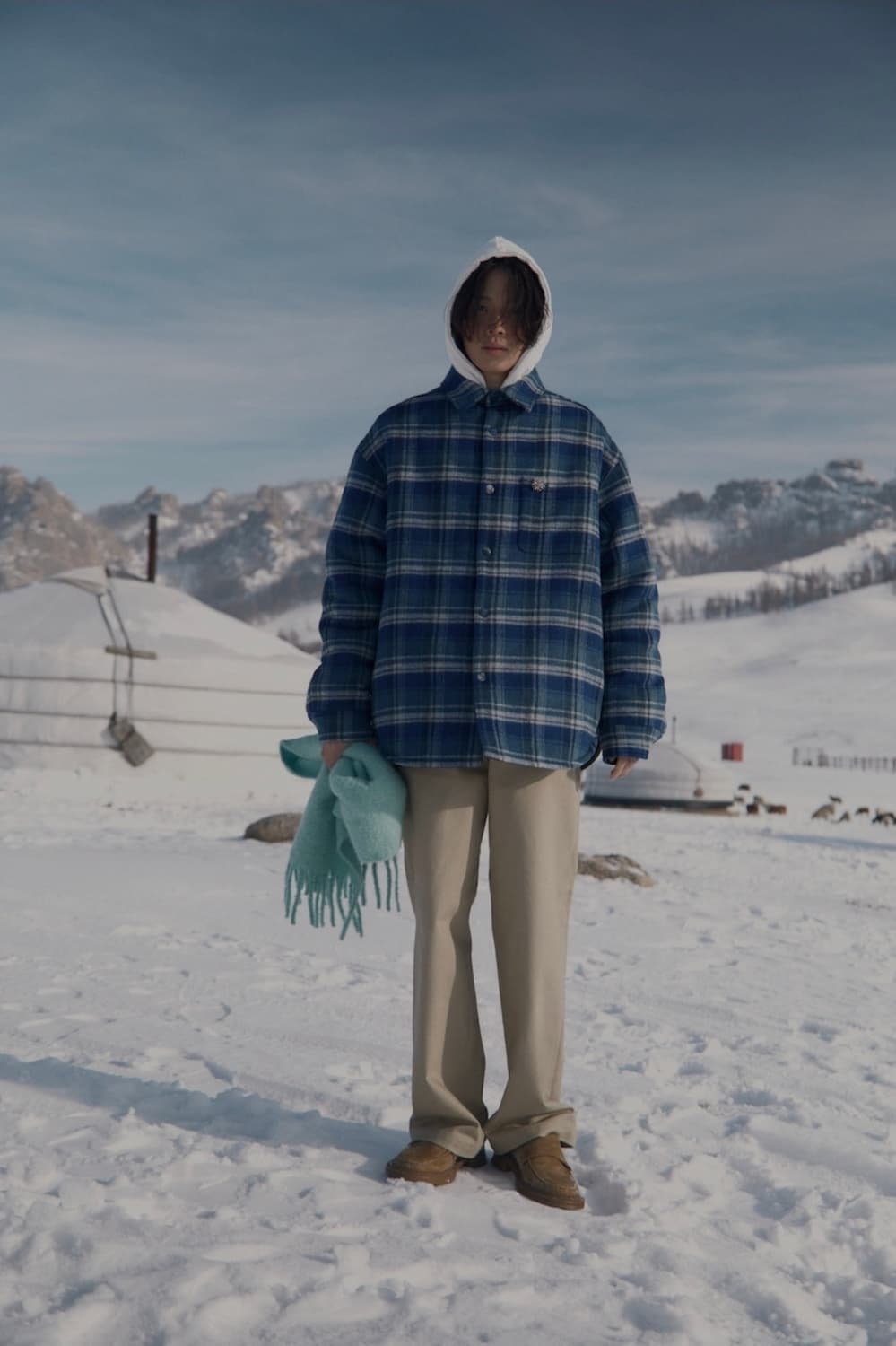 STU 패디드 체크 셔츠 L사이즈 상품이미지1