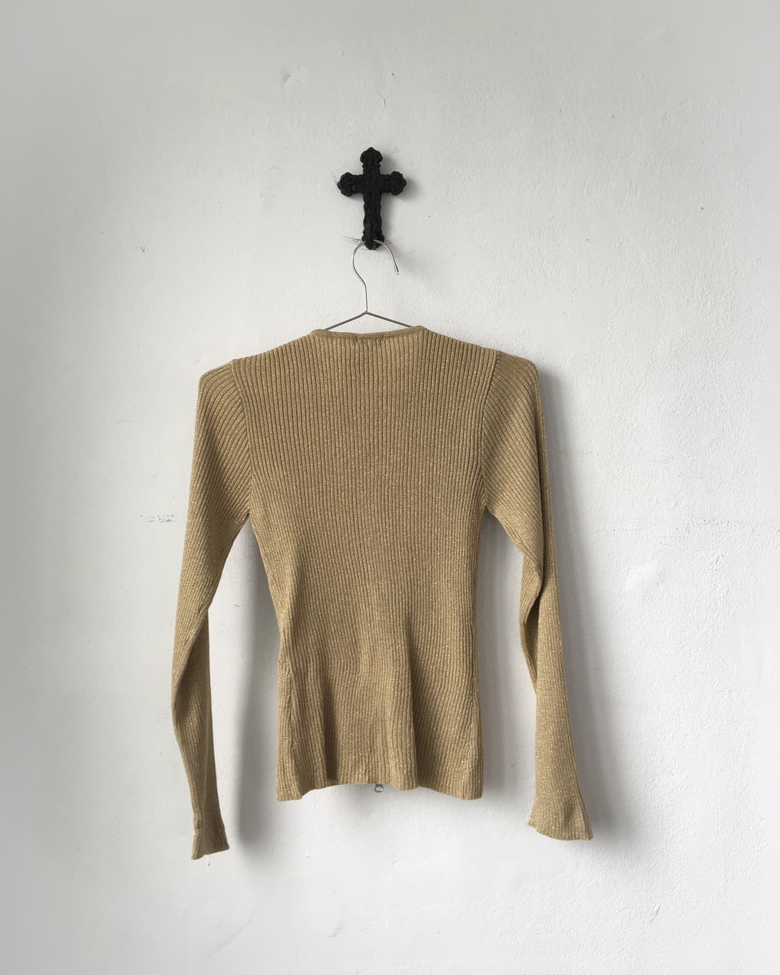 Glitter ribbed knit zip up 상품이미지3