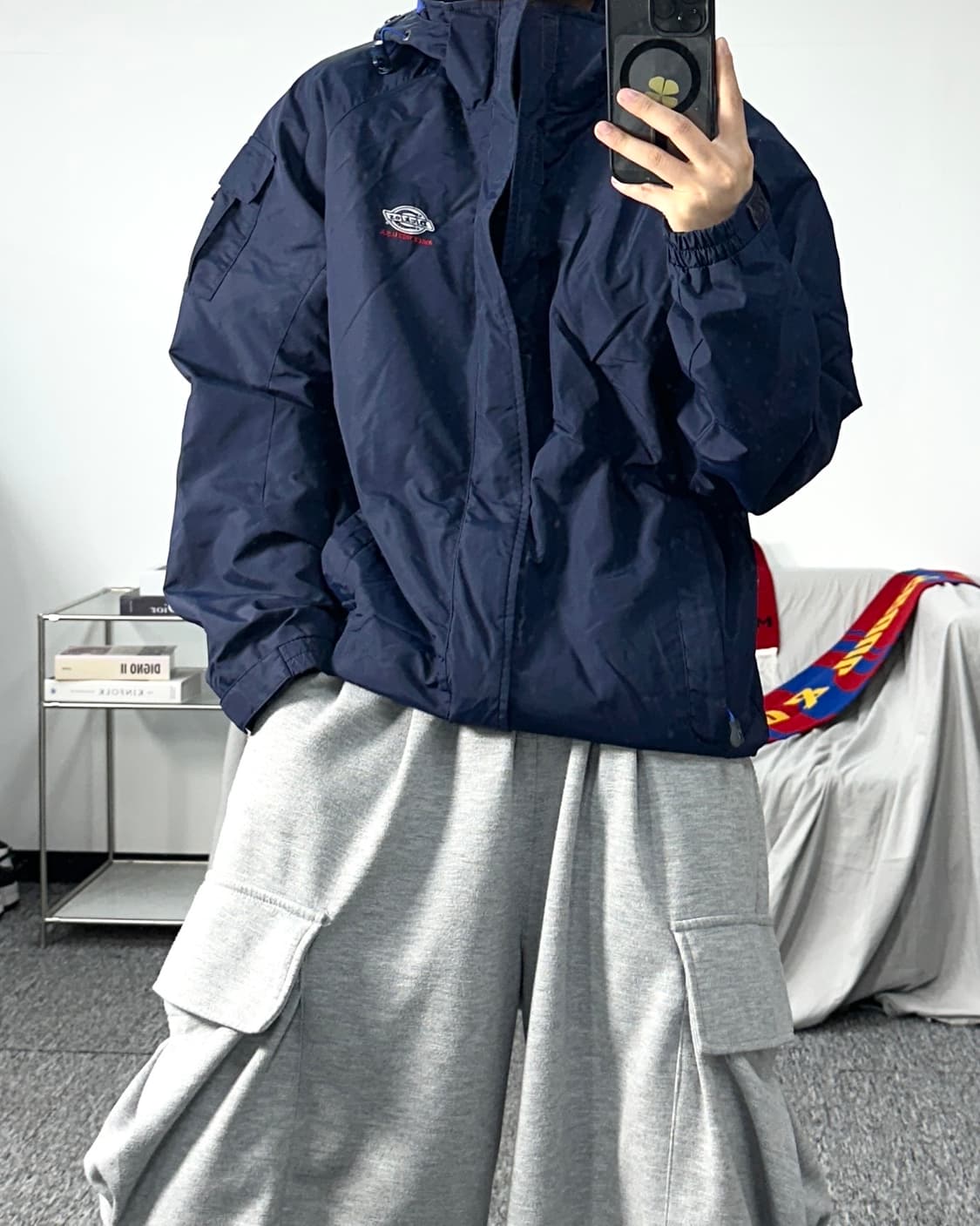 디키즈 스몰로고 네이비 바람막이 M 상품이미지3