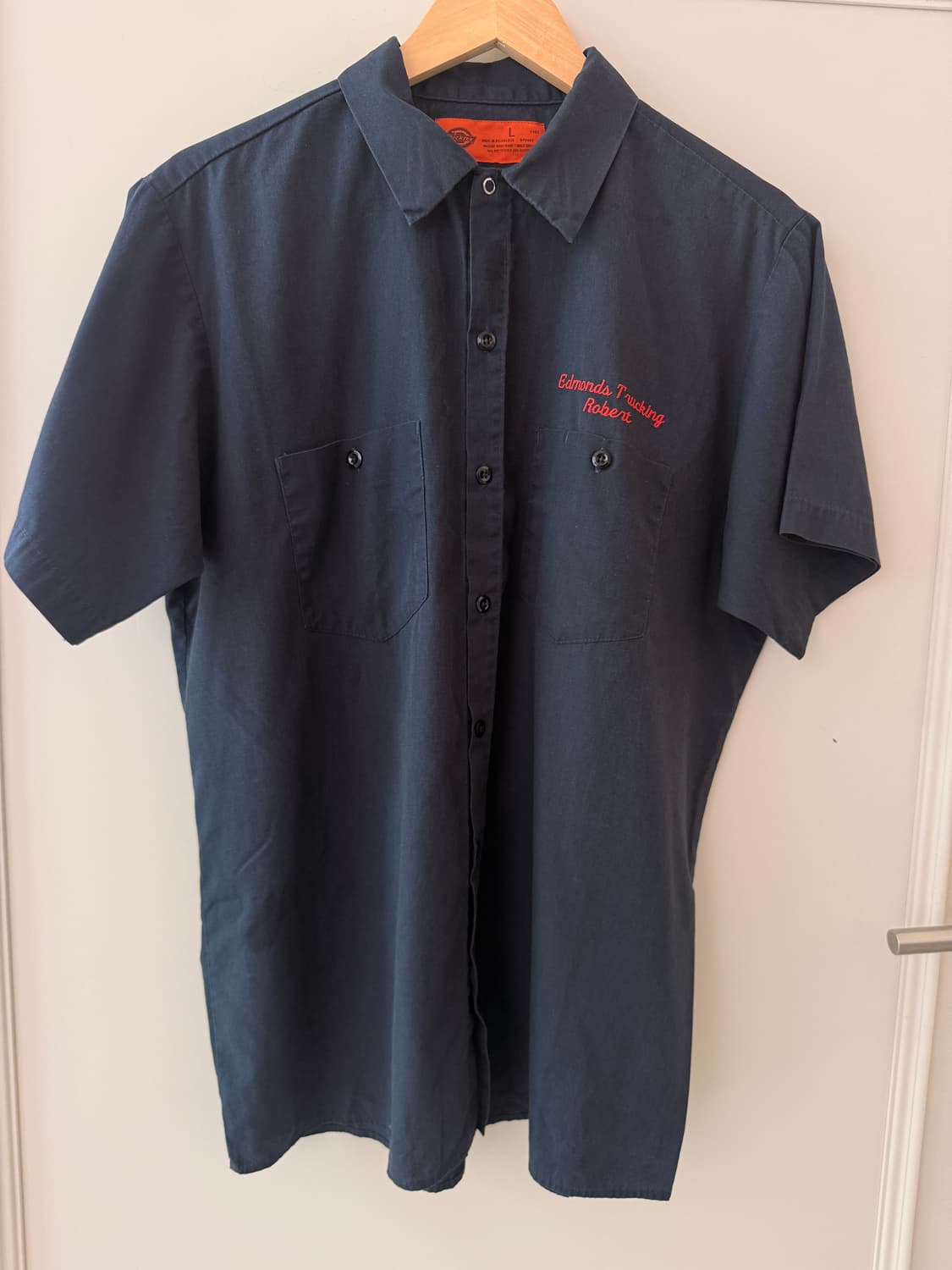 디키즈(Dickies) 네이비 자수 반팔셔츠 S/S 상품이미지1
