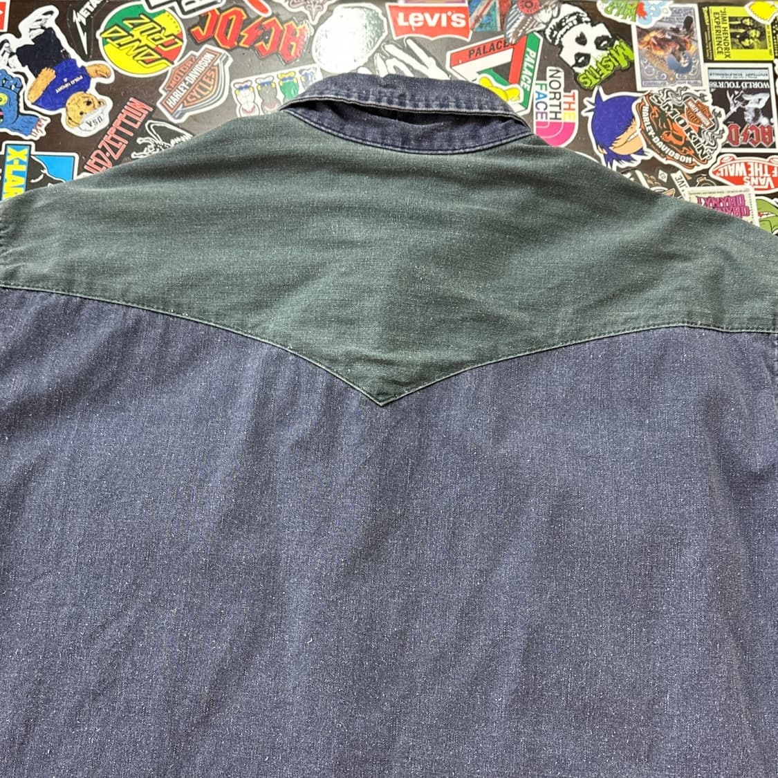 90s USA 랭글러 컬러블록 웨스턴 셔츠 17X34 상품이미지5