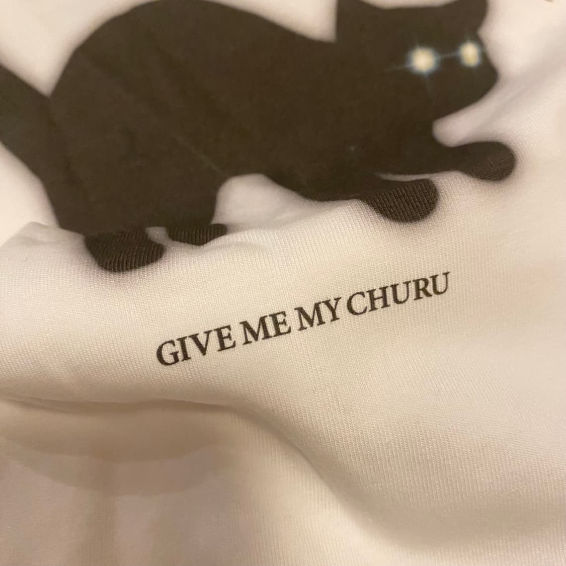 척CHUCK Greedy Cat 흰색 티셔츠 크롭티 SK 상품이미지4