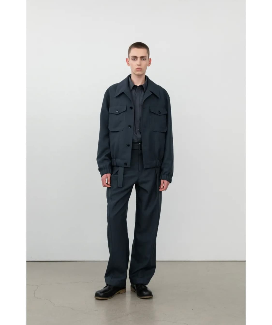 인사일런스 SASAKI 포인티드 칼라 블루종 SLATE GREY M 상품이미지4