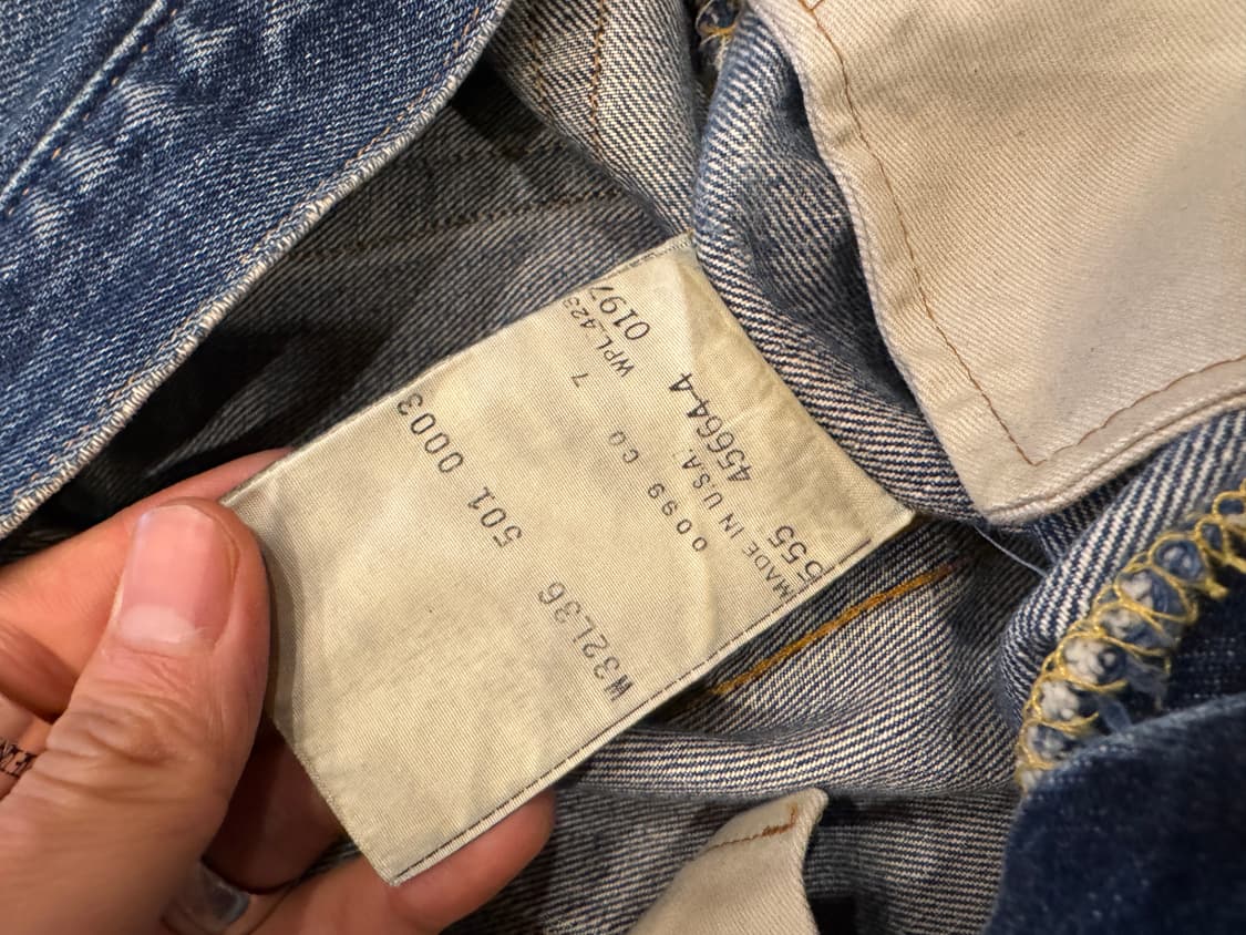 90s 리바이스 501 셀비지 데님 (32X32) 상품이미지5