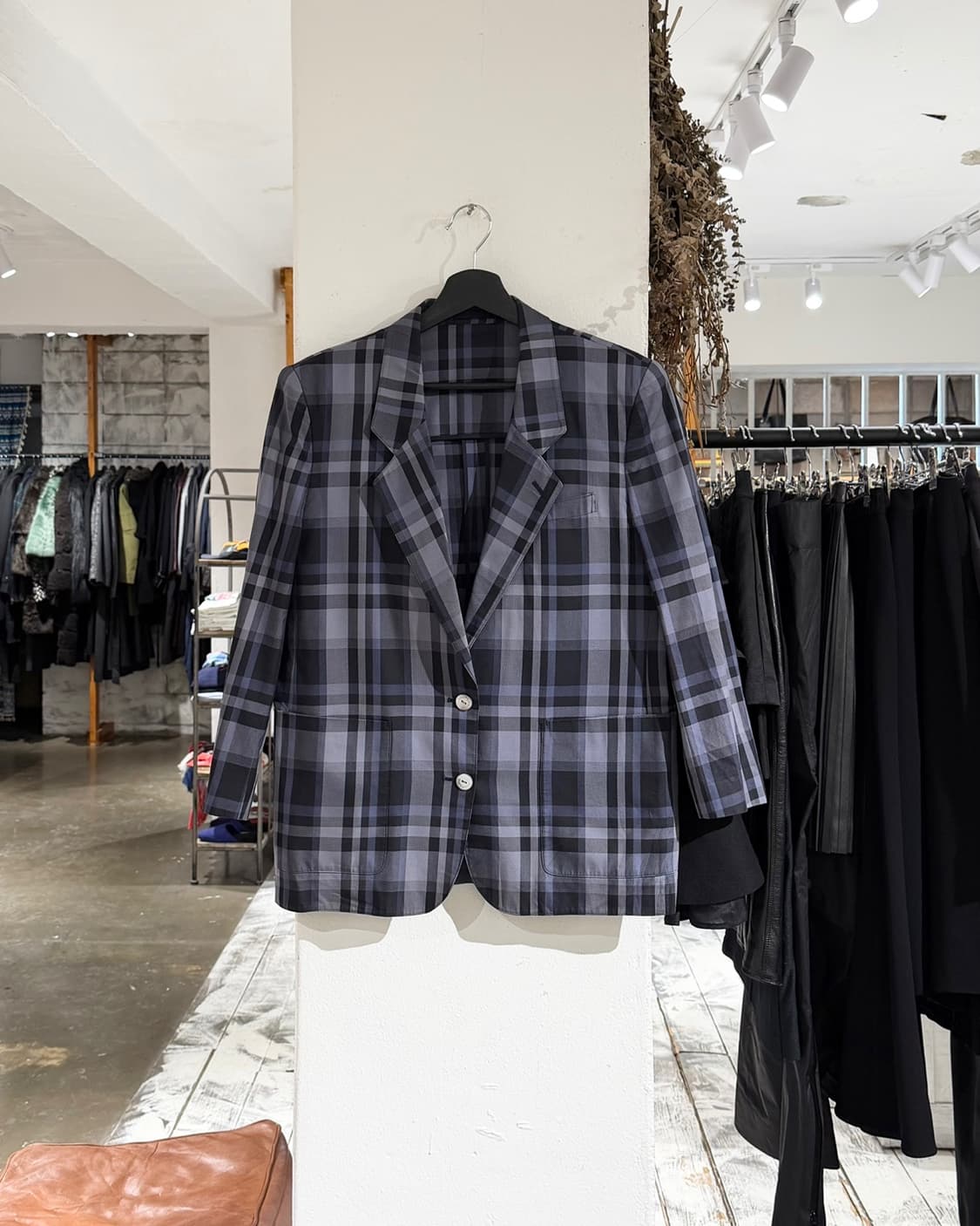 버버리 네이비 노바 체크 투버튼 자켓/스커트 (셋업)  상품이미지1