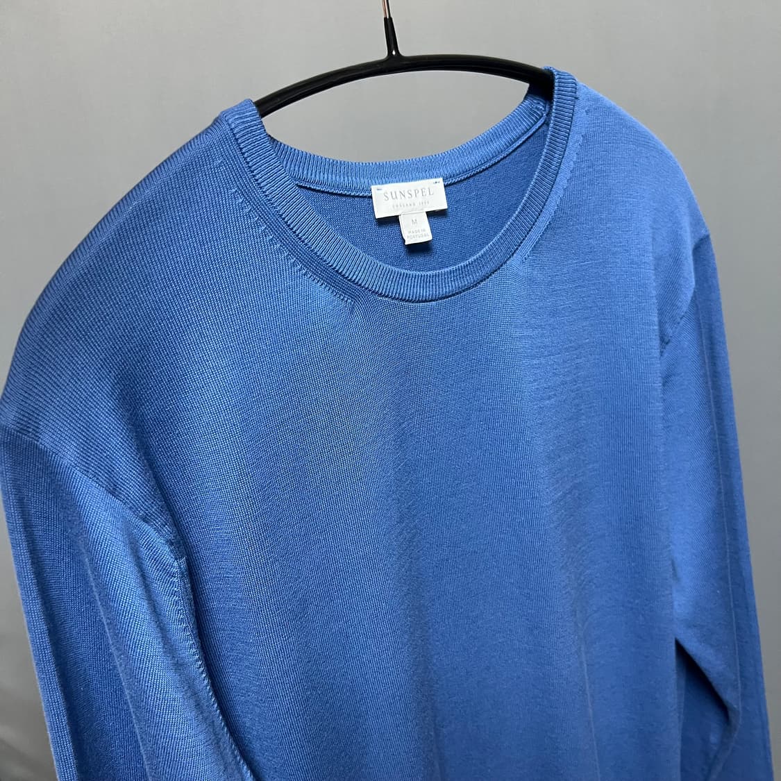 선스펠(Sunspel) 코튼 롱슬리브 니트 블루 M 상품이미지3