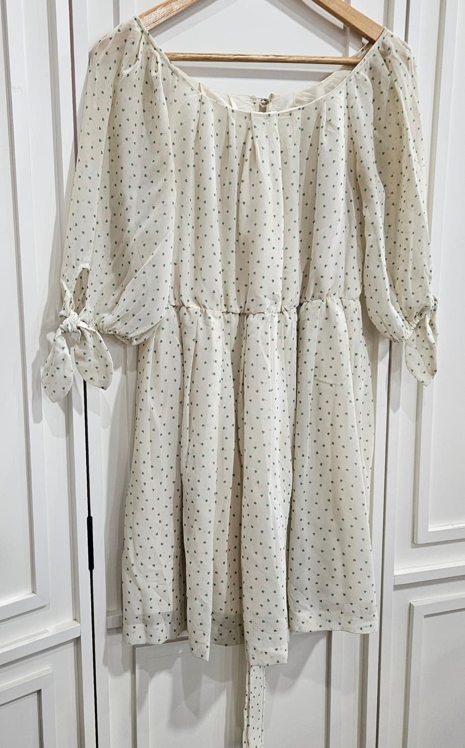 밀크티 민트하트 쉬폰 원피스 상품이미지2