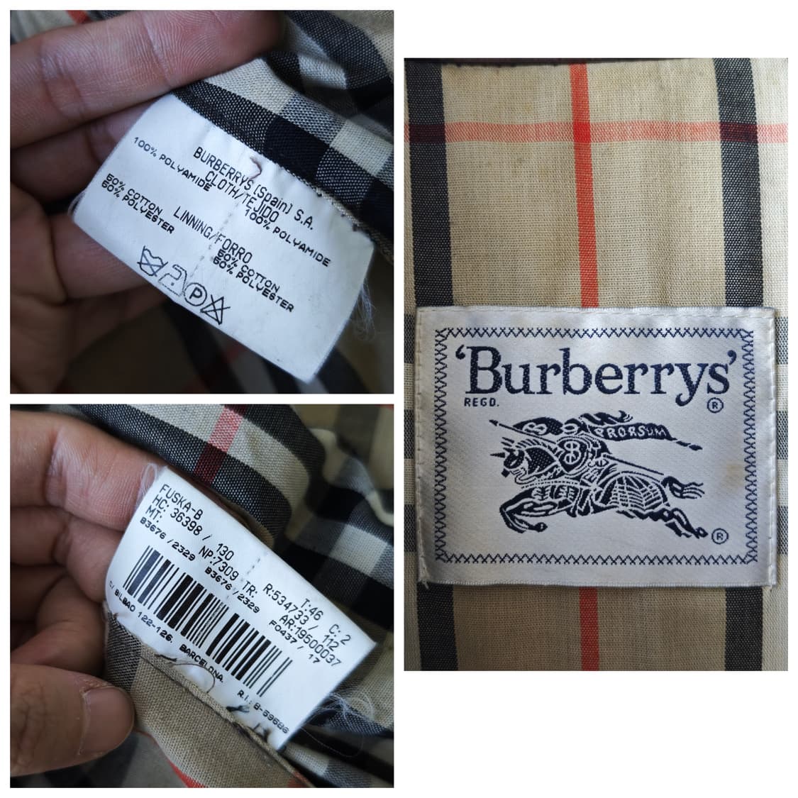 버버리 프로섬 레더 포인트 금장 버튼 다이아몬드 퀼팅 자켓 브라운 46 상품이미지10