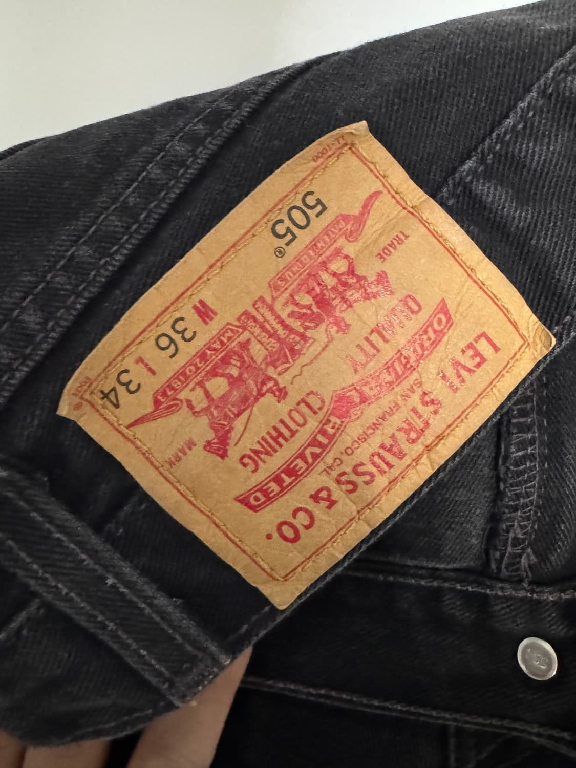 [USA] 90s 리바이스 505 블랙/흑청 (36x34) 상품이미지4