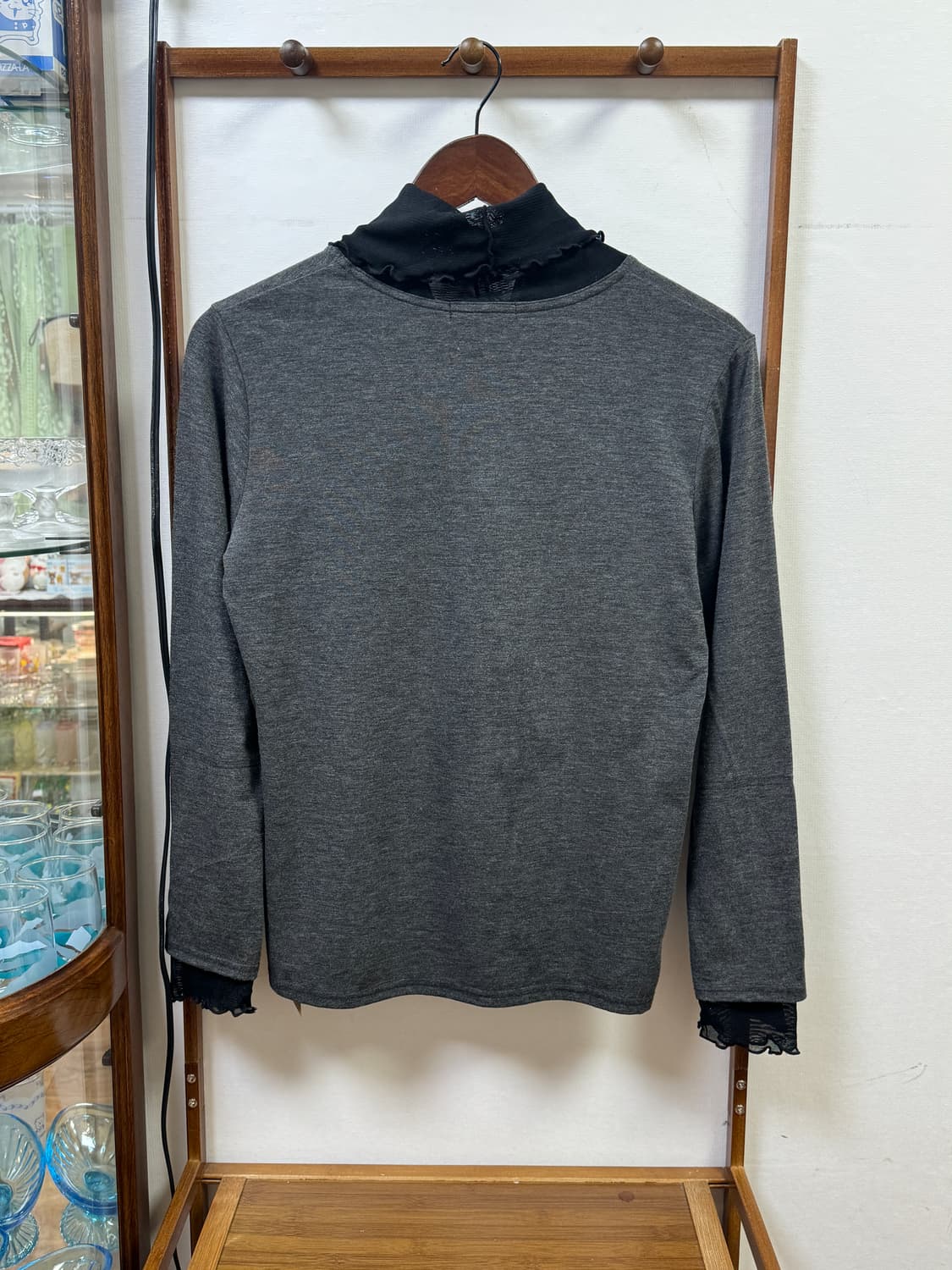 단추 레이어드 목폴라 상품이미지2