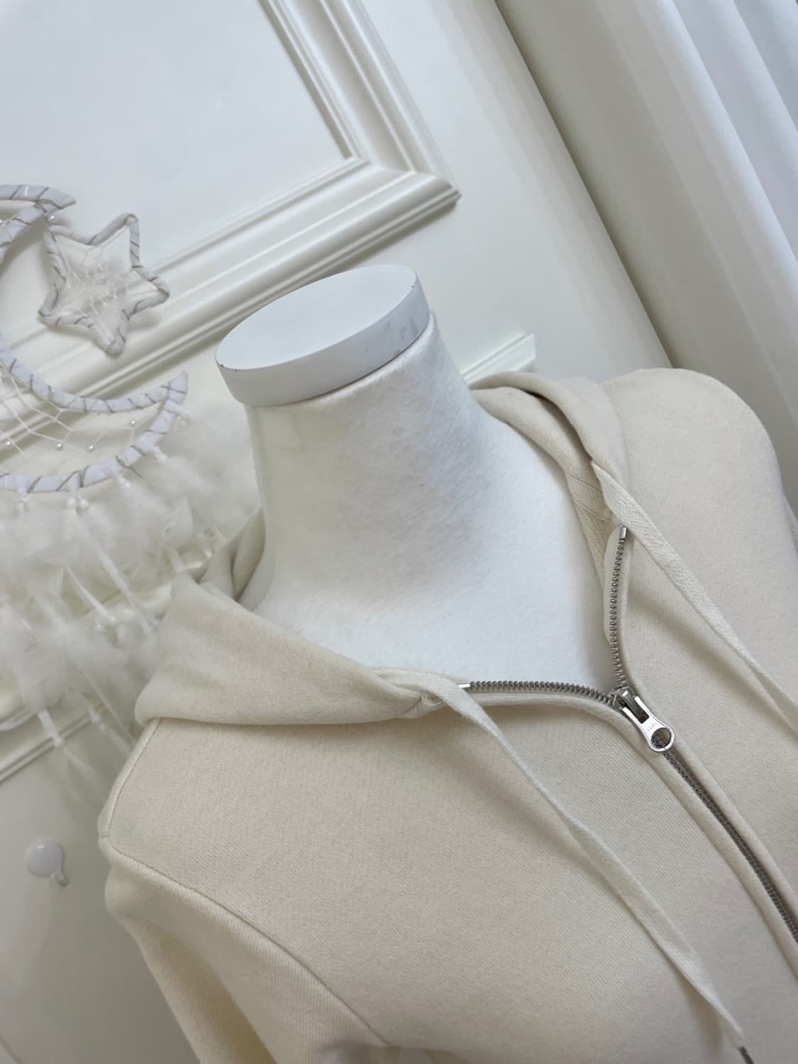 ivory melange point basic hoodie-zip 상품이미지7