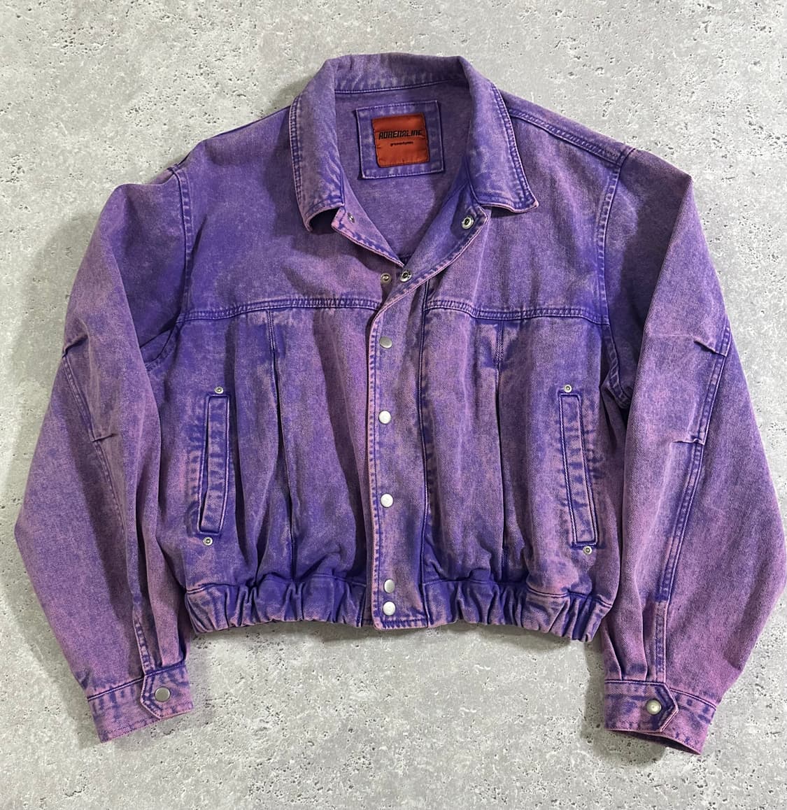 그루브라임 아드레날린 퍼플 워싱 크롭 데님 자켓 상품이미지2