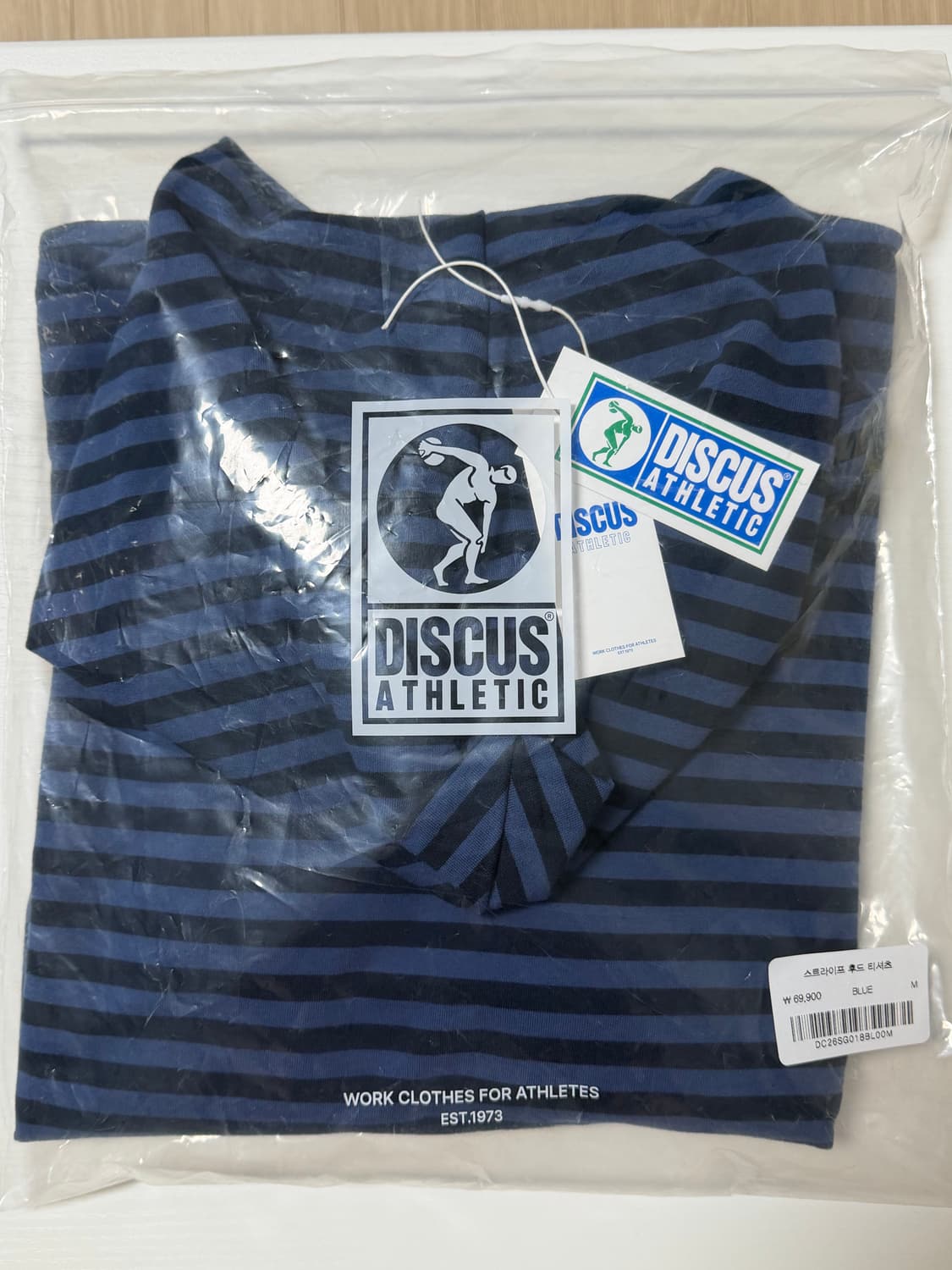 디스커스 애슬레틱 스트라이프 후드 티셔츠 M 상품이미지1