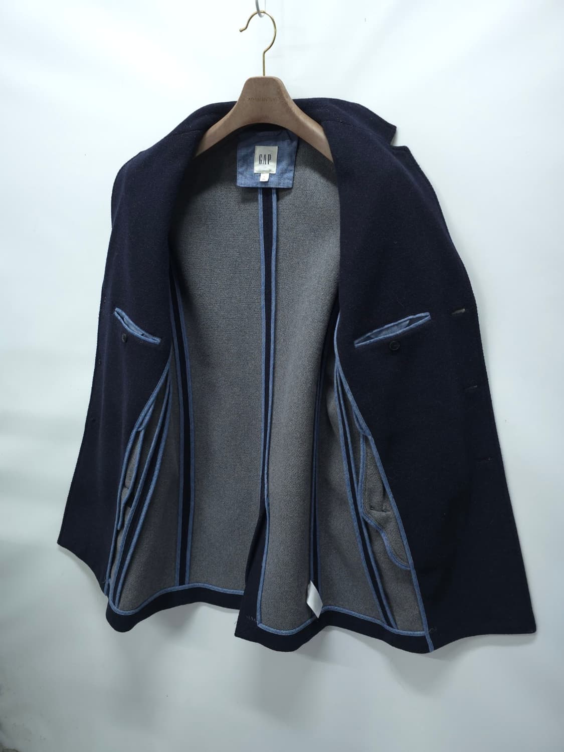 GAP(갭) 남성 네이비 보카시 싱글 울코트 상품이미지9