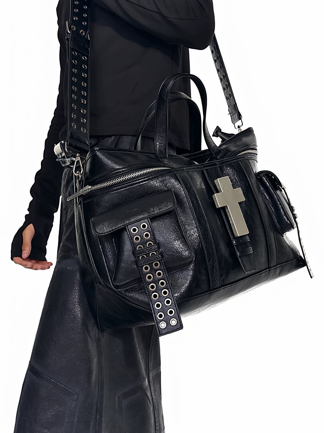 크로스 메탈 디테일 더플백 상품이미지2