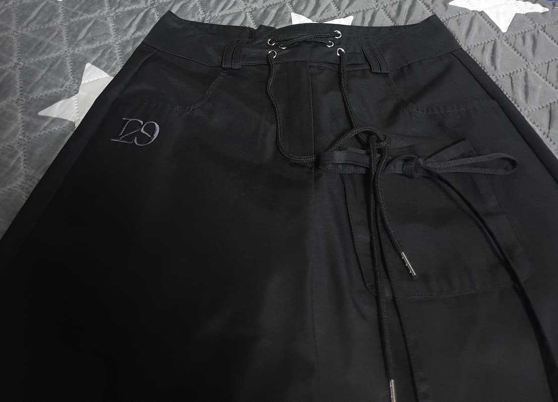 일리고 129 세미와이드 멀티포켓 카고 파라슈트 팬츠 블랙 (S) 상품이미지2
