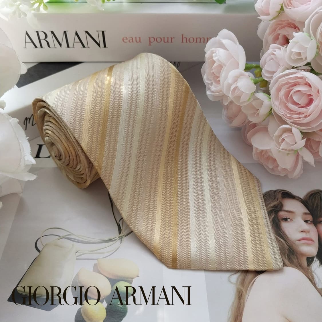 조르지오 아르마니 실크 스트라이프 넥타이 9.4cm A등급 k1915
 상품이미지2