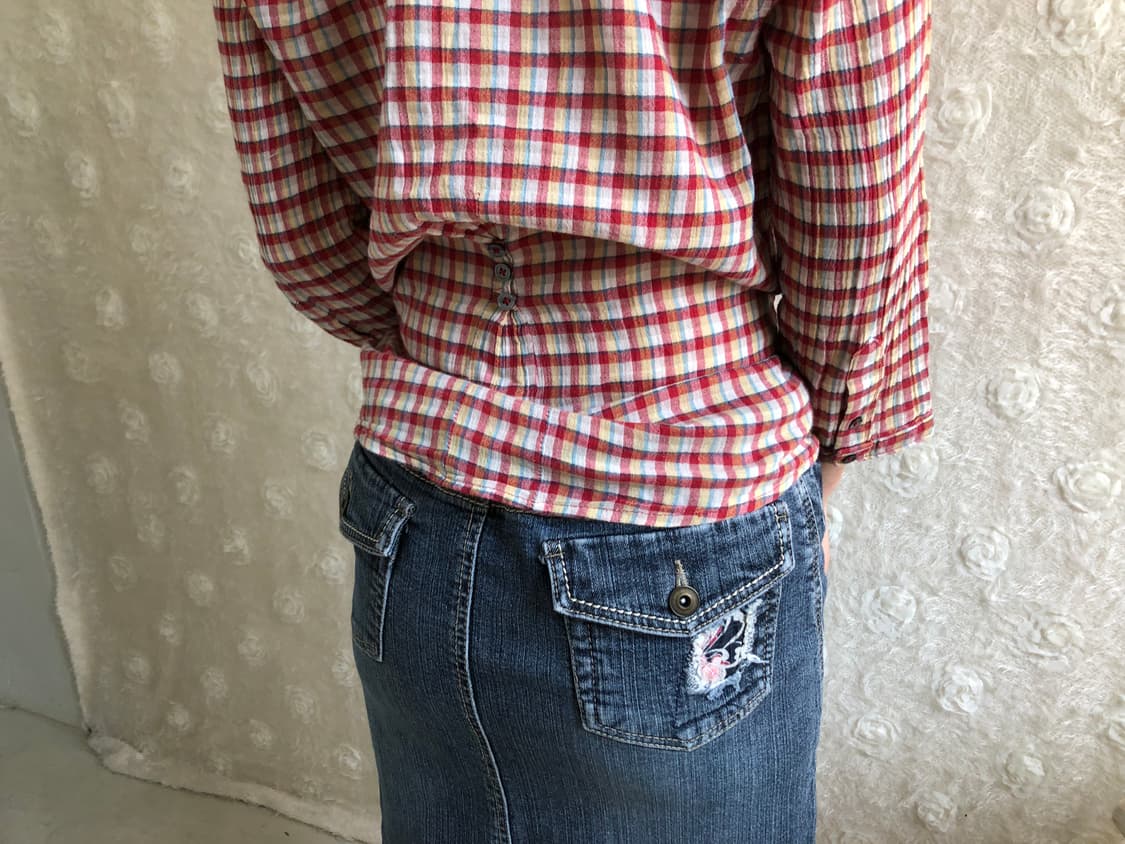 Hollister 레드 체크 7부 셔츠 상품이미지3