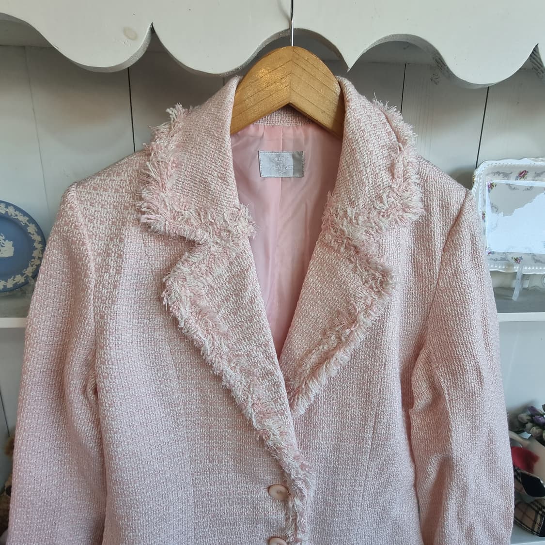 핑크 트위드 여성 자켓 상품이미지2