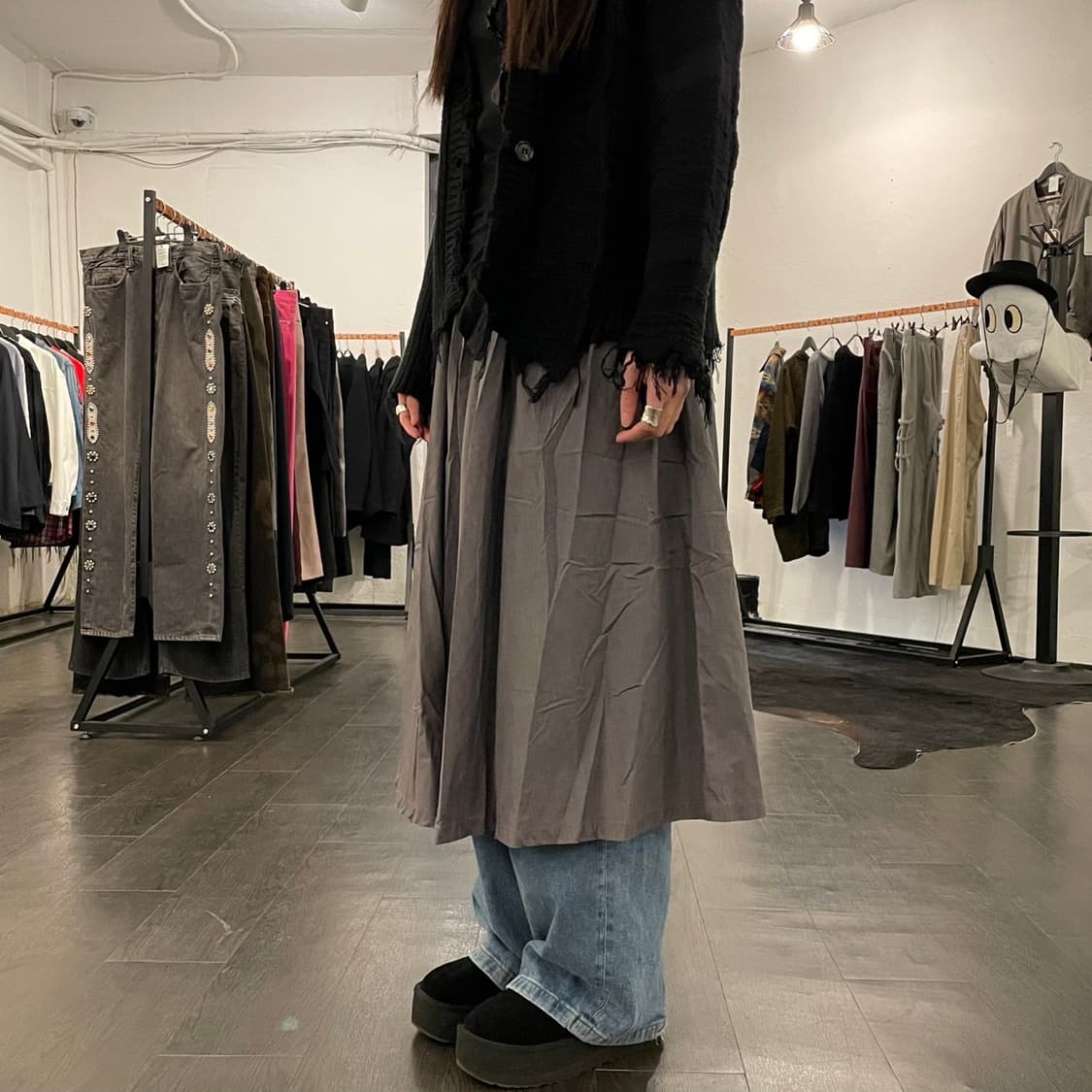 요지야마모토 랩 스커트 그레이 상품이미지4