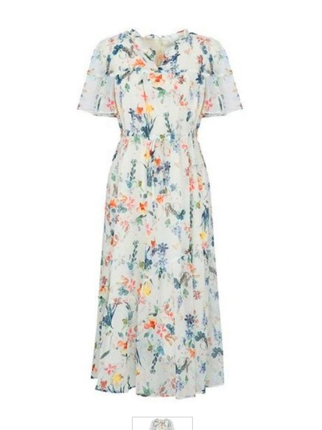 베스티벨리 2022 컬러플라워 쉬폰 롱원피스 66 아이보리 상품이미지1