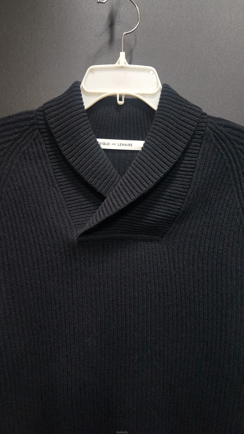 르메르 X 유니클로 16FW 숄 카라 스웨터 네이비 L 상품이미지3