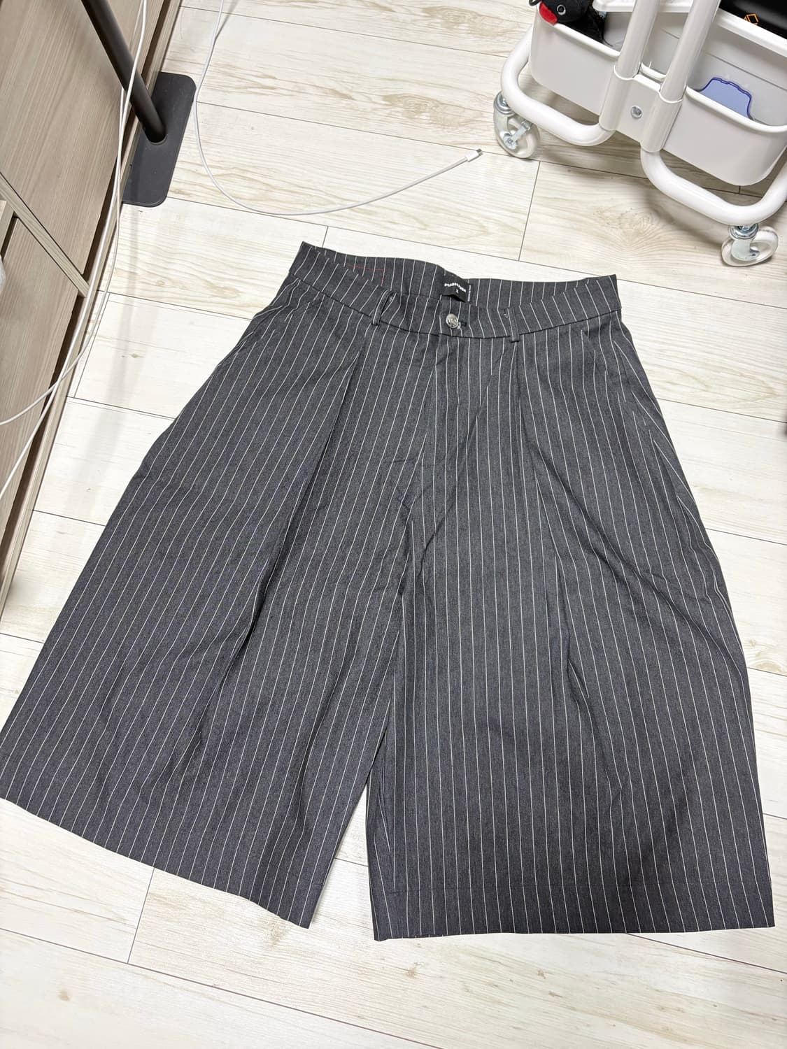 푸쉬푸쉬 pushpush 스트라이프 쇼츠 블랙 XL 상품이미지6