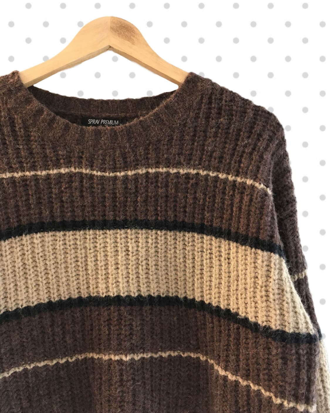 VINTAGE STRIPE CROP KNIT BROWN 상품이미지7