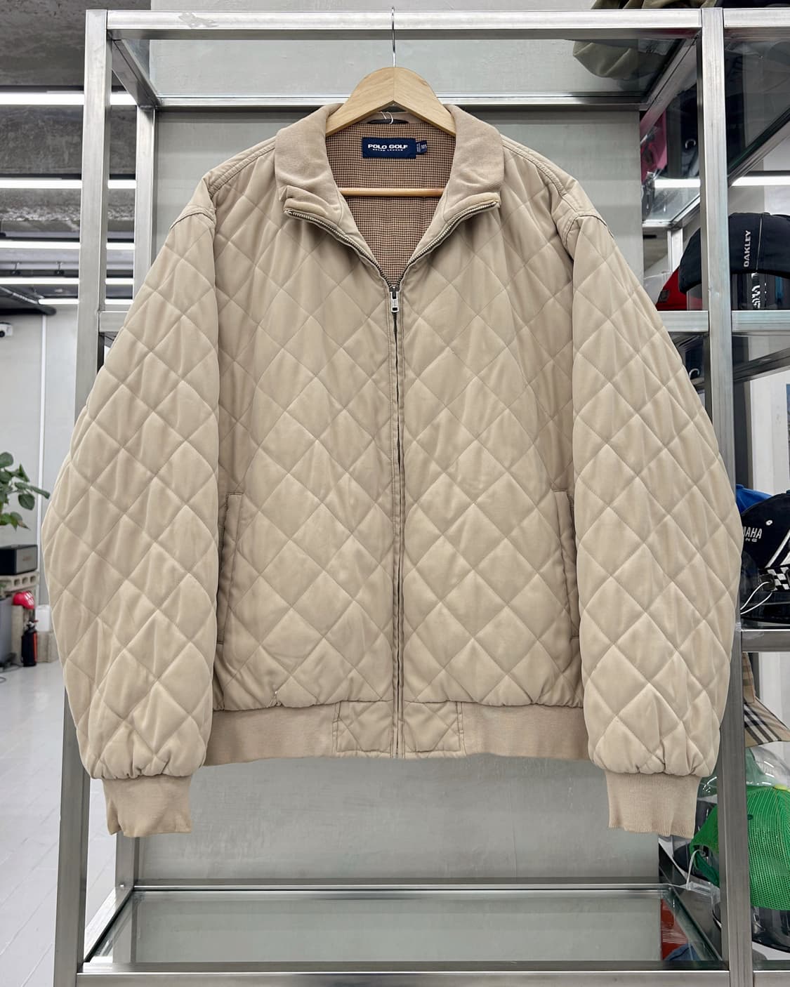 폴로랄프로렌 00s 퀼팅 블루종 경량 패딩 점퍼 베이지 상품이미지1