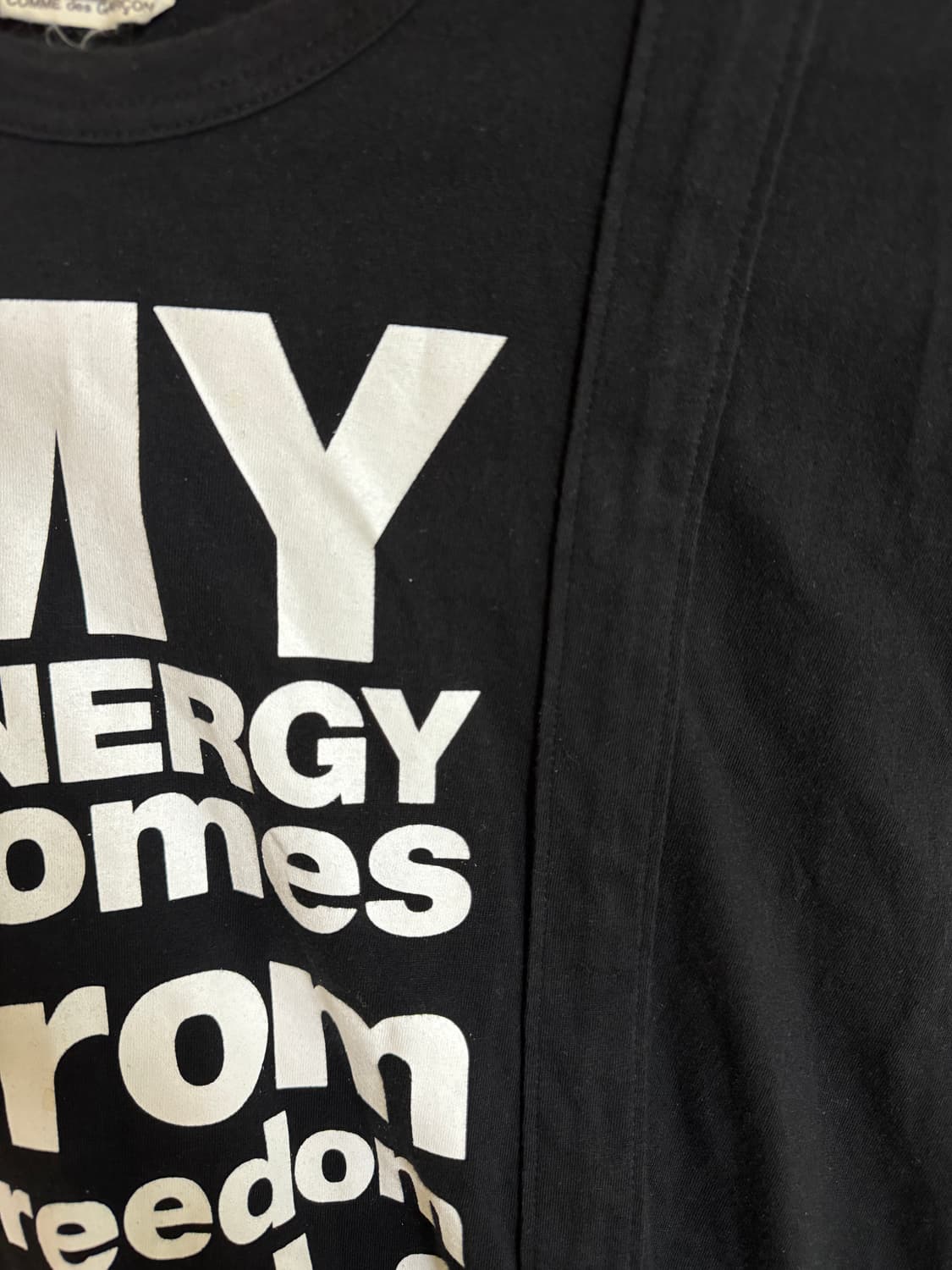 꼼데가르송 옴므 마이에너지 반팔 블랙 M 상품이미지2