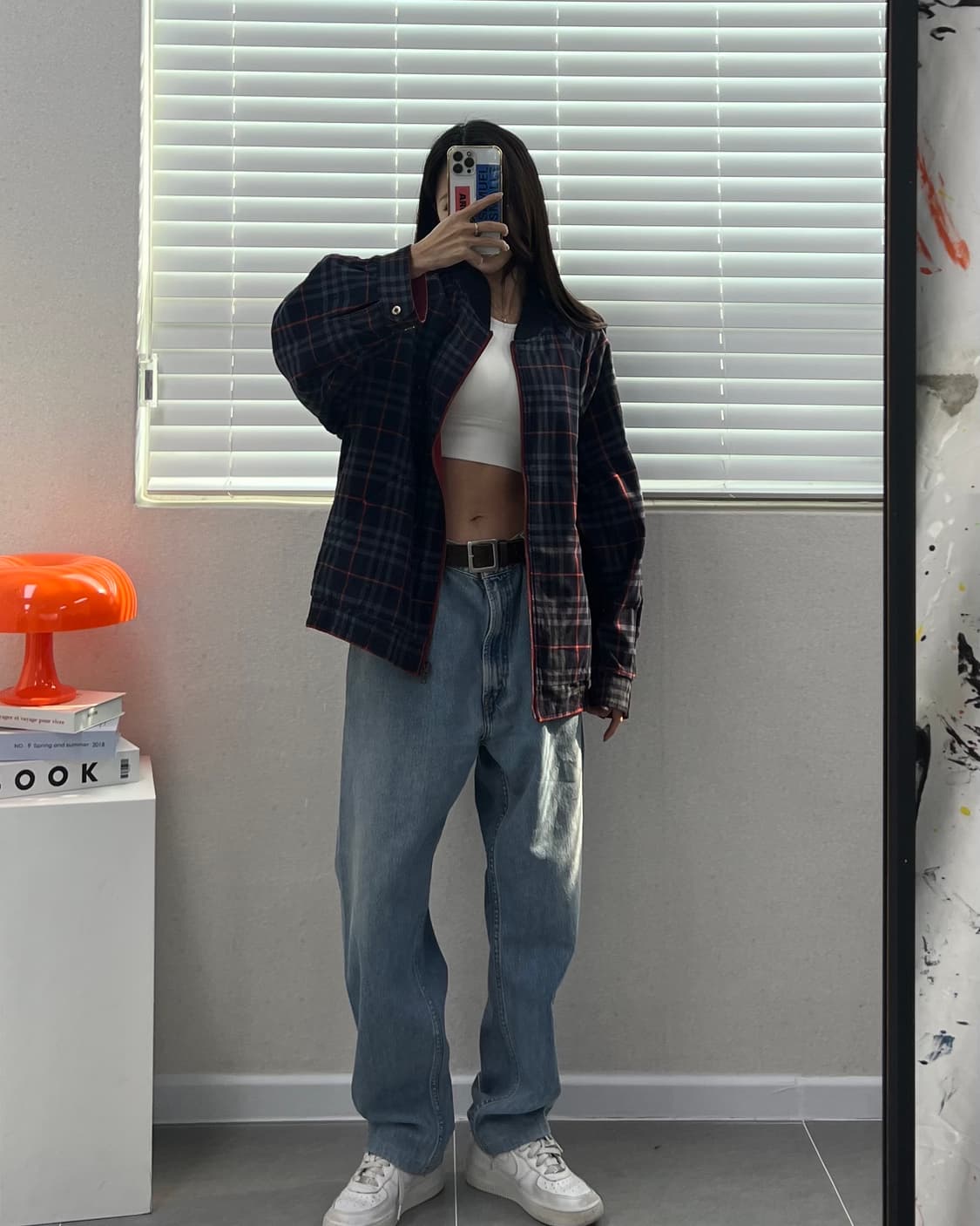 (48)90'S 버버리 양면 블루종-M1781 상품이미지8