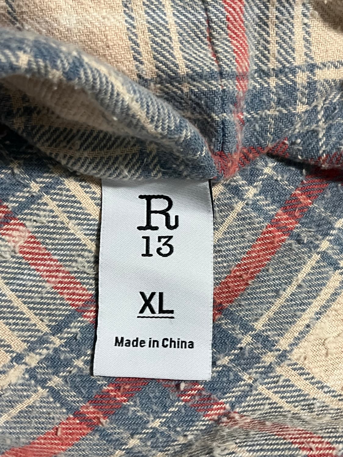 [XL] R13 슈레드 심 플란넬 드롭 셔츠 상품이미지5