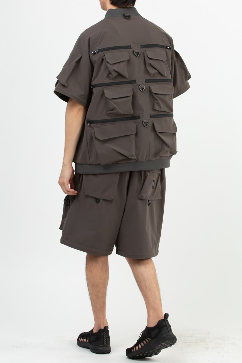 새상품(M)남이서팔 멀티 포켓 지퍼 투웨이 자켓 립스탑 차콜 상품이미지8