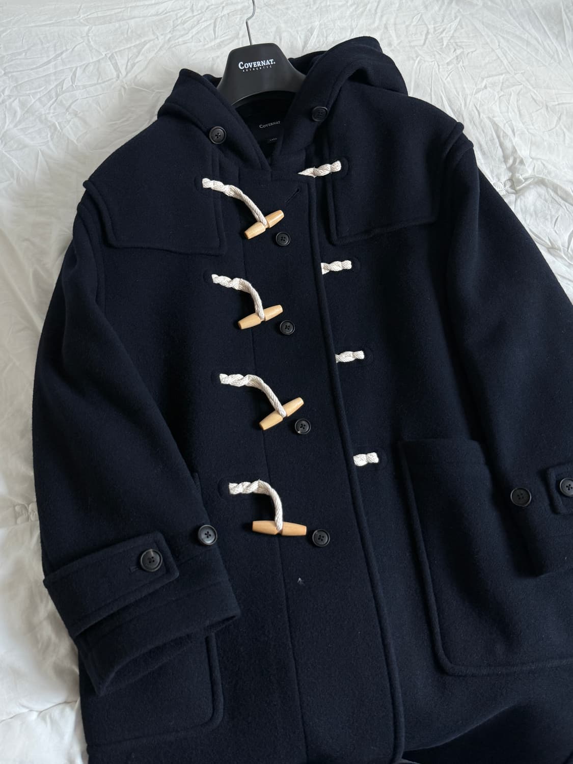 커버낫 울 후드 더플코트 Dark Navy L size 상품이미지2