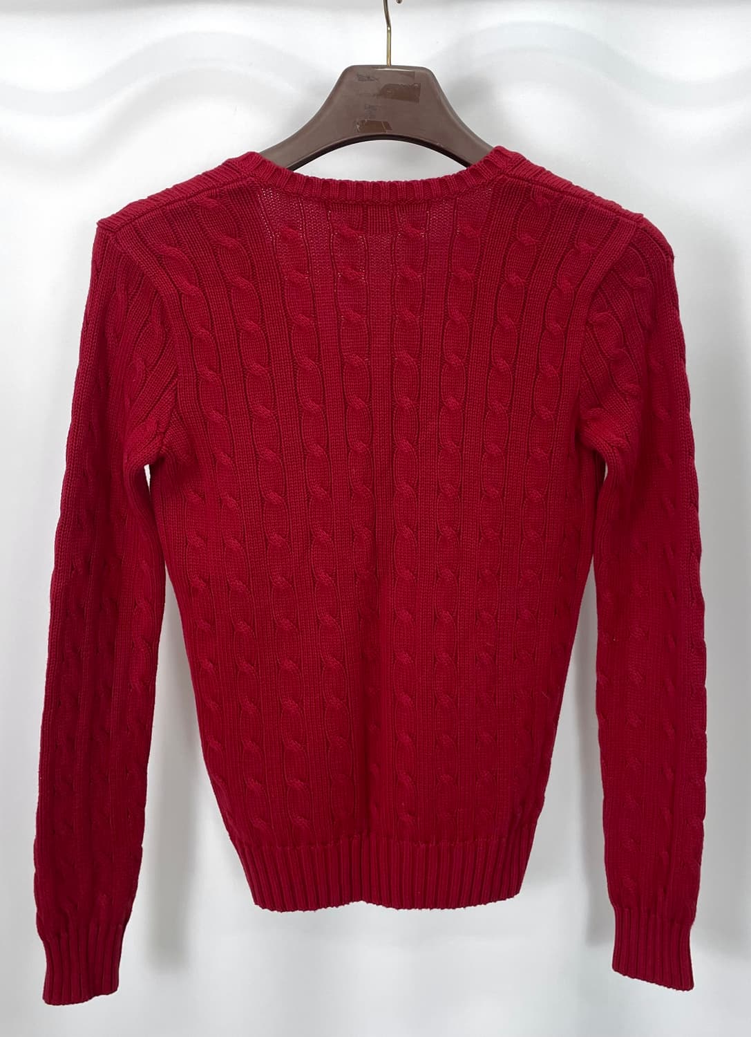 [S]폴로 레드 여성 브이넥 꽈배기 니트 CK9773 상품이미지7