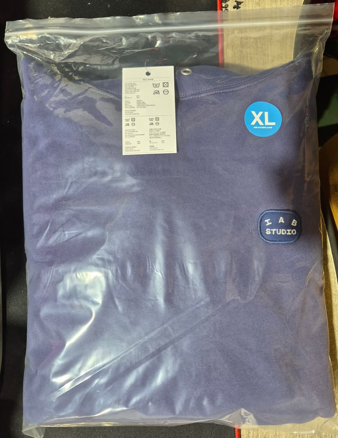 아이앱 스튜디오 아이앱 패치 후디 블루 XL 판매합니다 상품이미지2