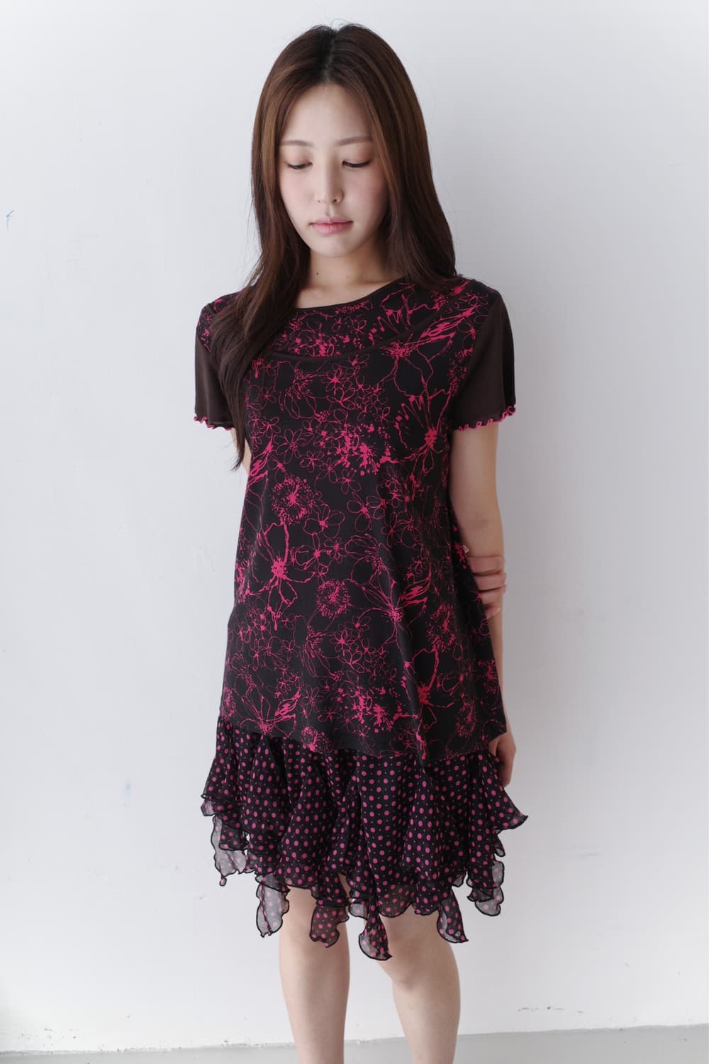 graphic flower half T 상품이미지5