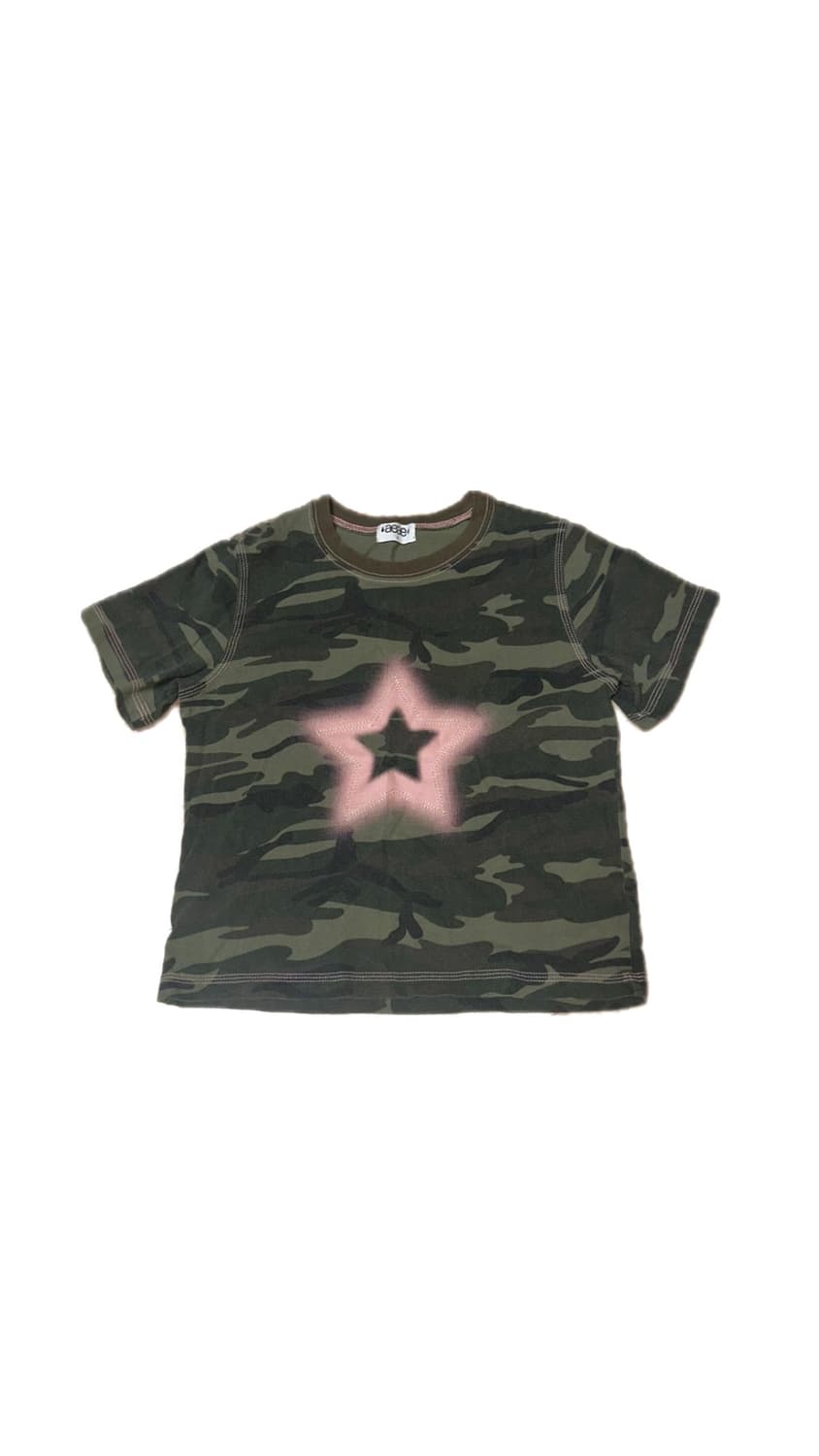 aeae 밀리터리 별 반팔 세미 크롭티⭐️ 상품이미지1