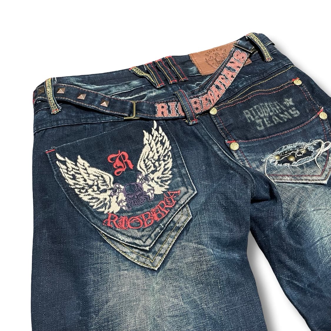 [29] RIOBERA 일본빈티지 펑크 스컬 부츠컷 데님팬츠 상품이미지2