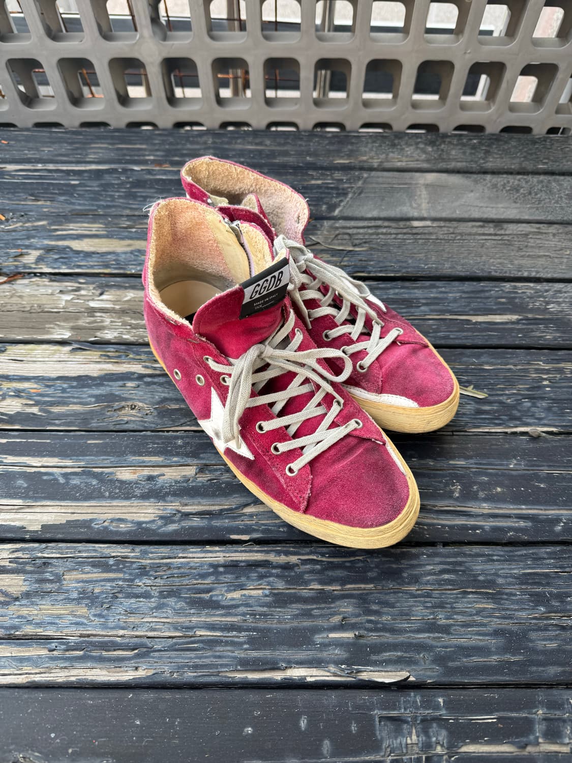 (41) 골든구스 플란시 스웨이드 하이탑 버건디 상품이미지2