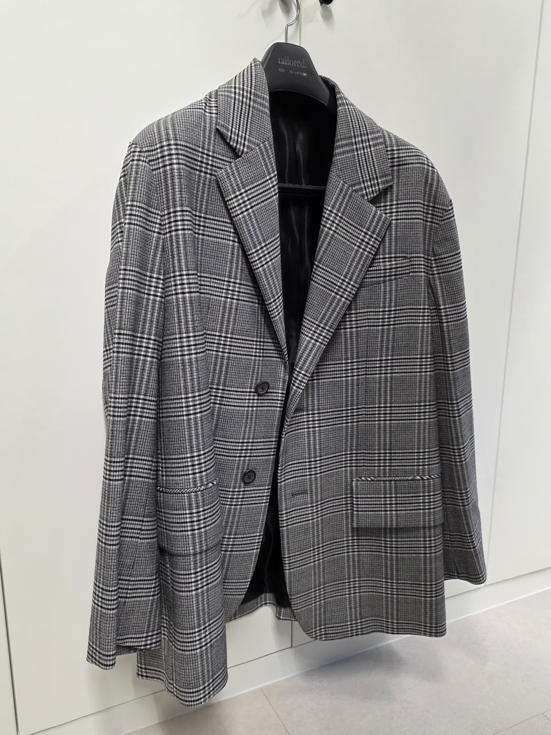 솔리드옴므 오버핏 체크 자켓 (46, 100-105) 상품이미지1