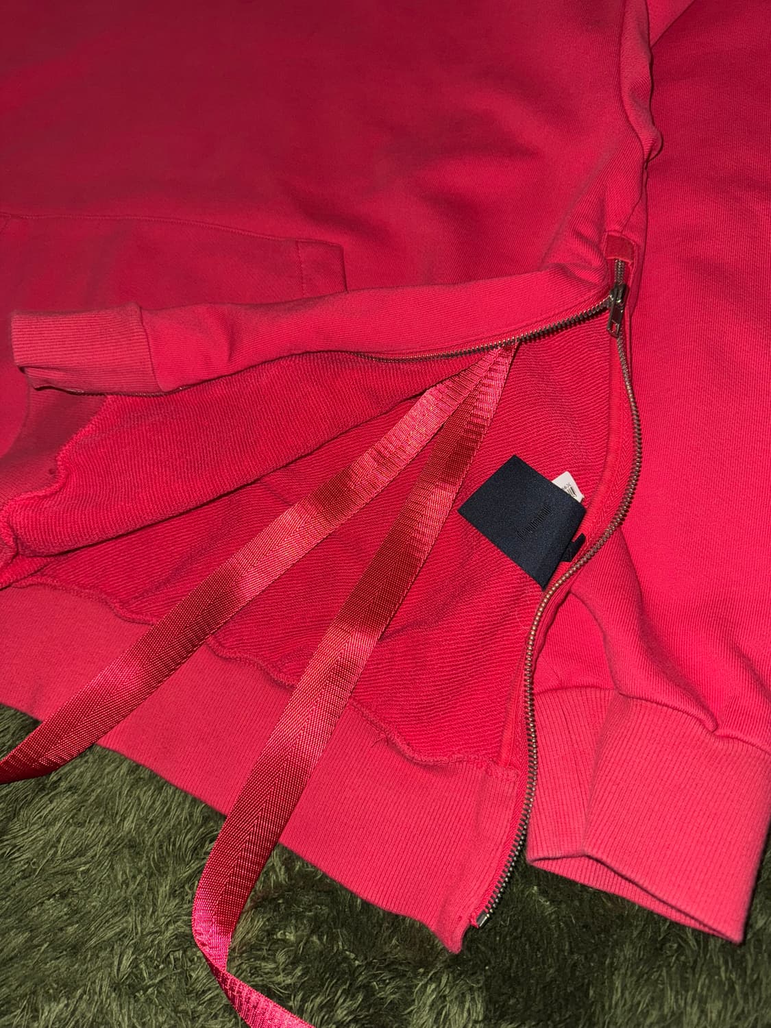 [S] 준지 오버사이즈 실루엣 사이드 지퍼 후디 레드 상품이미지6