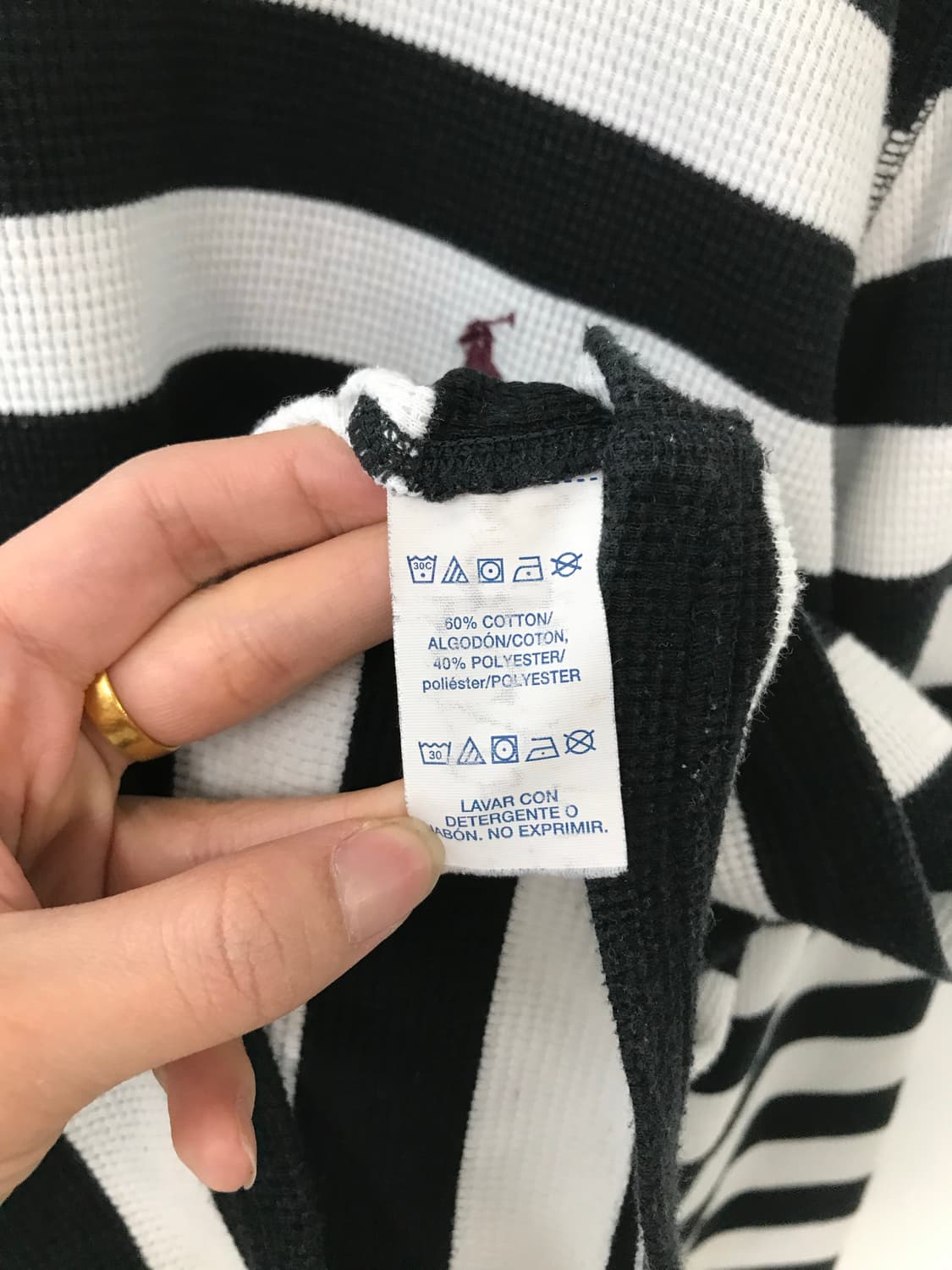 폴로 랄프로렌 신형 스트라이프 오래오배색 와플 니트 상품이미지4