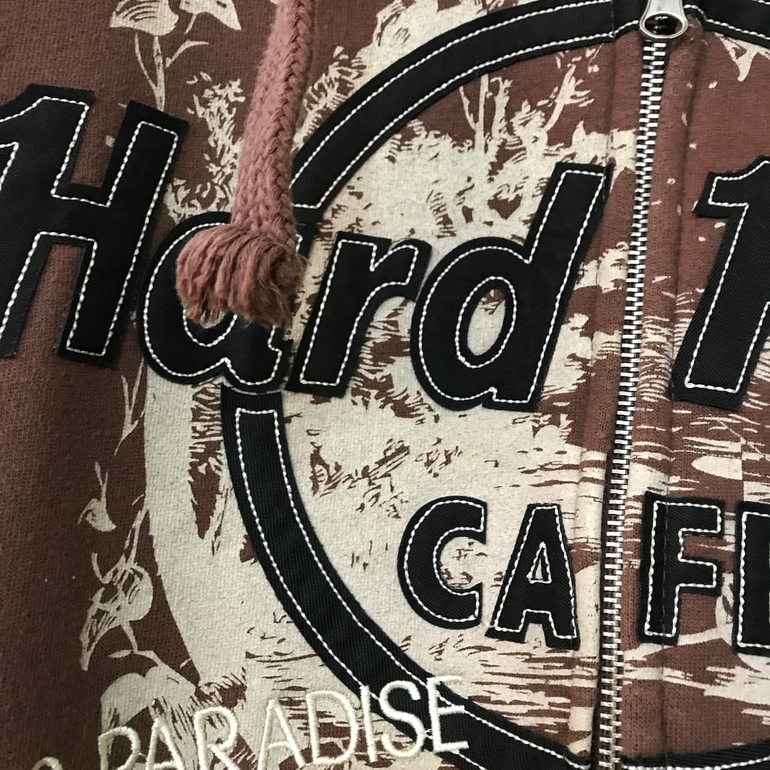 하드락 카페 Hard Rock Cafe 갈색 후드집업 S(95) 상품이미지5