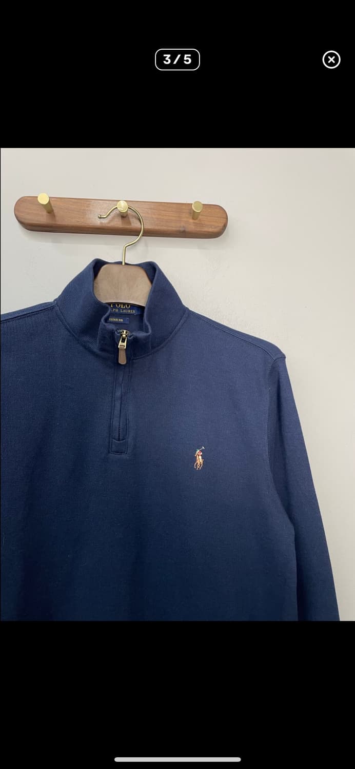 폴로랄프로렌 포니로고 네이비 반집업 니트 A3389 상품이미지3