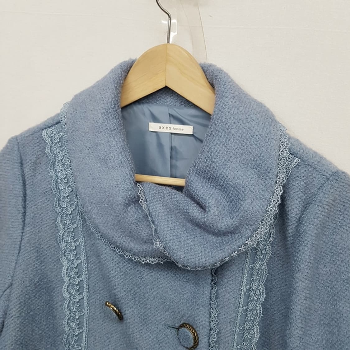 axes femme 울 믹스 하프코트 상품이미지2