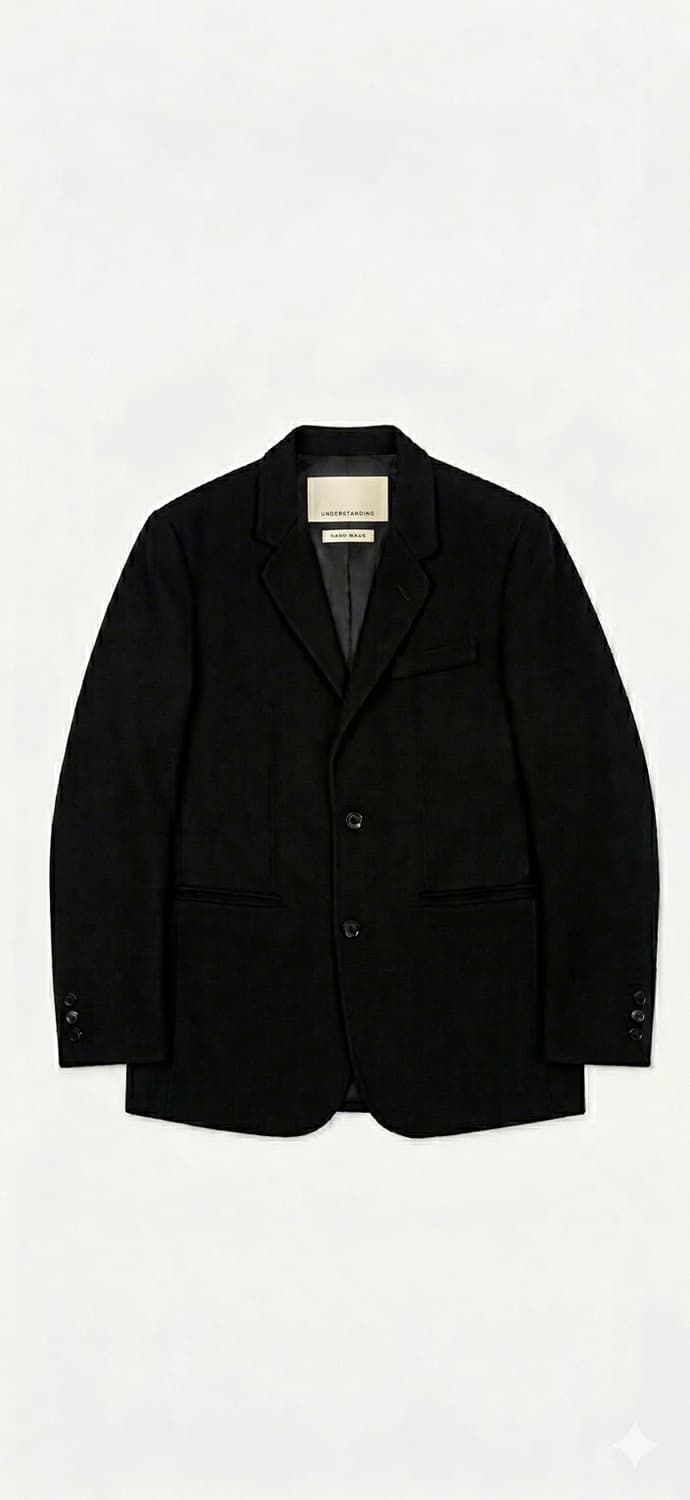 Understaing 블랙 루즈핏 울자켓 상품이미지1